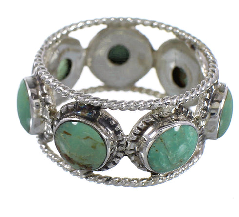 Silver Southwestern Turquoise Ring Size 5-3/4 YX94034